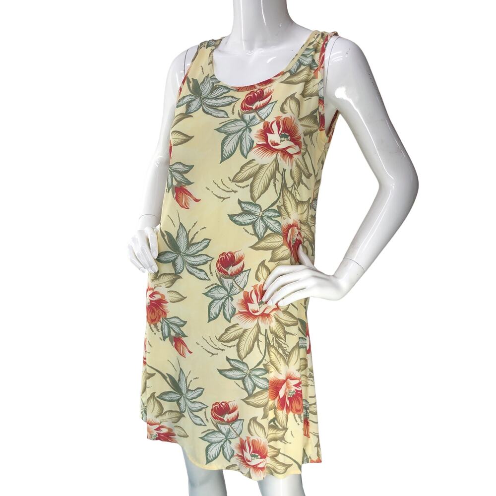 Tommy Bahama Womens Size S Dress Hawaiian Sleeveless Scoop Neck Sundress Yellow